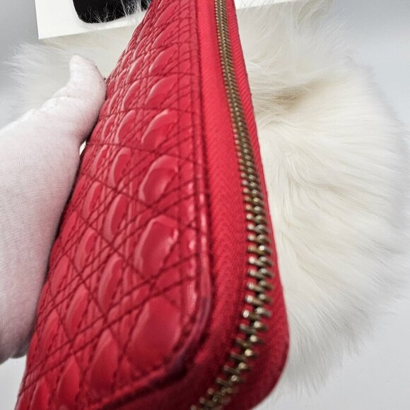 Dior Pink Patent Leather Zip Around Wallet - Picture 10 of 17